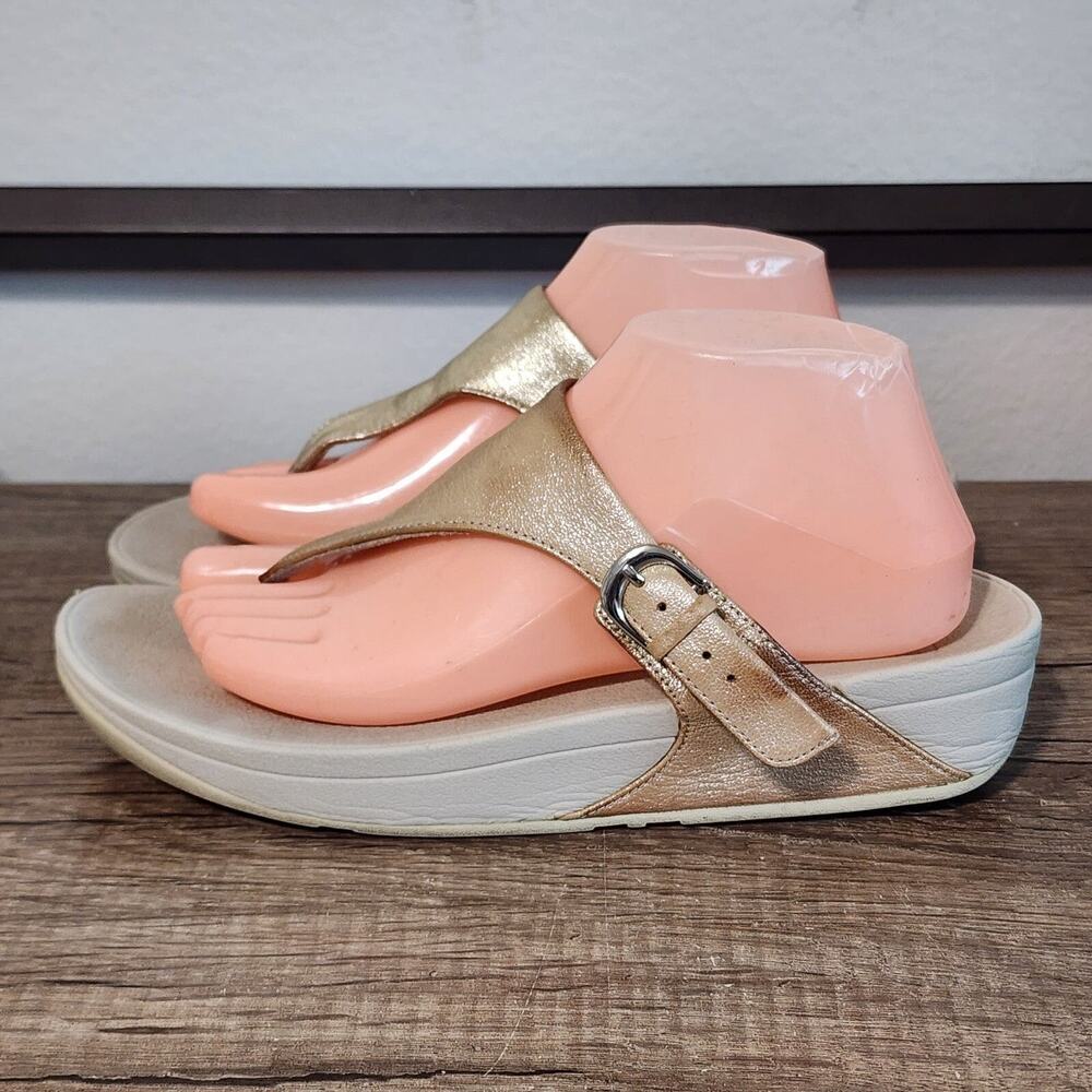 Fitflop The Skinny Women's Sandals Flip Flops Thongs Shoes Size 9 Metallic Gold